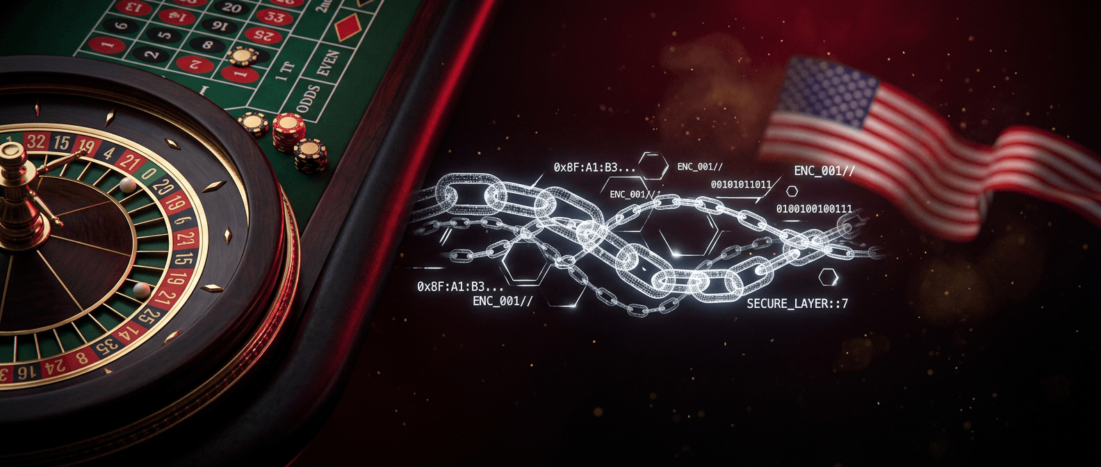 Jackpot wins bell with streaming data code and patriotic casino chips representing the technology driven future of sweepstakes casinos